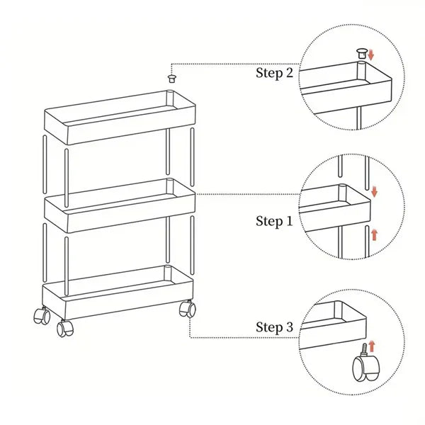 Police sa točkićima za uzani prostor