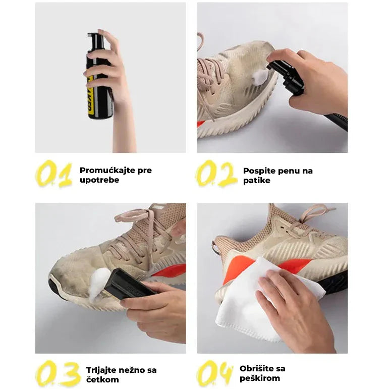 Set sa penom za čišćenje obuće