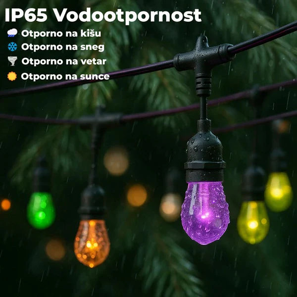 Solarne sijalice za dvorište 10m - 10 sijalica