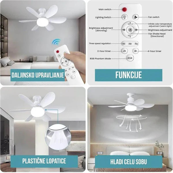 Univerzalni Plafonski Ventilator sa Svetlom