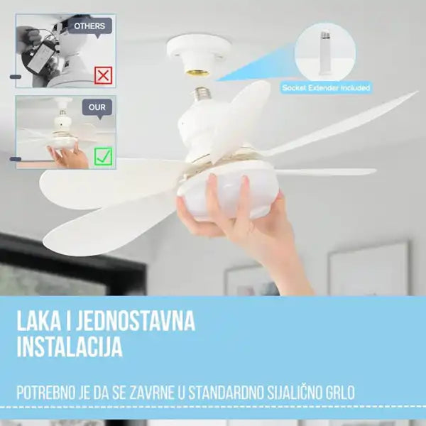Univerzalni Plafonski Ventilator sa Svetlom