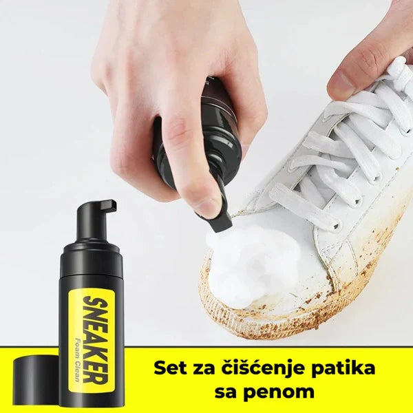 Set sa penom za čišćenje obuće