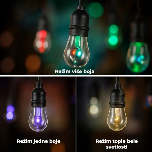 Solarne sijalice za dvorište 10m - 10 sijalica